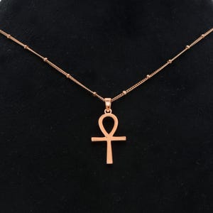 Minimal Ankh Necklace, 14k Gold Ankh Pendant, Ancient Symbol Pendant, Egyptian Ankh Jewelry, Ankh Symbol of Life, Egyptian Necklace
