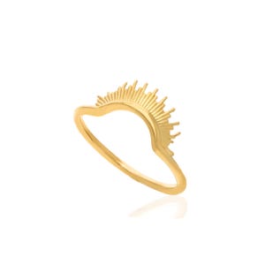 Sun Ring, Rising Sun Ring, Gold Dainty Ring, Minimalist Ring, Celestial Ring, Sunburst Ring, Spike Ring, Statement Ring, Sunshine Ring