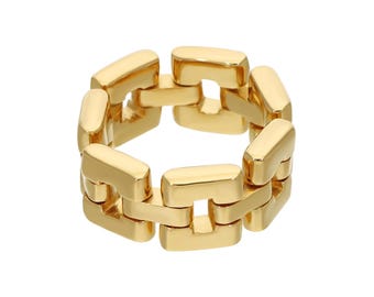 Chain Ring, Chain Link Ring, Silver Chain Ring, Promise Ring, Delicate Ring, Chain Ring For Men, Thick Chain Ring, Gold Plated Chain Ring