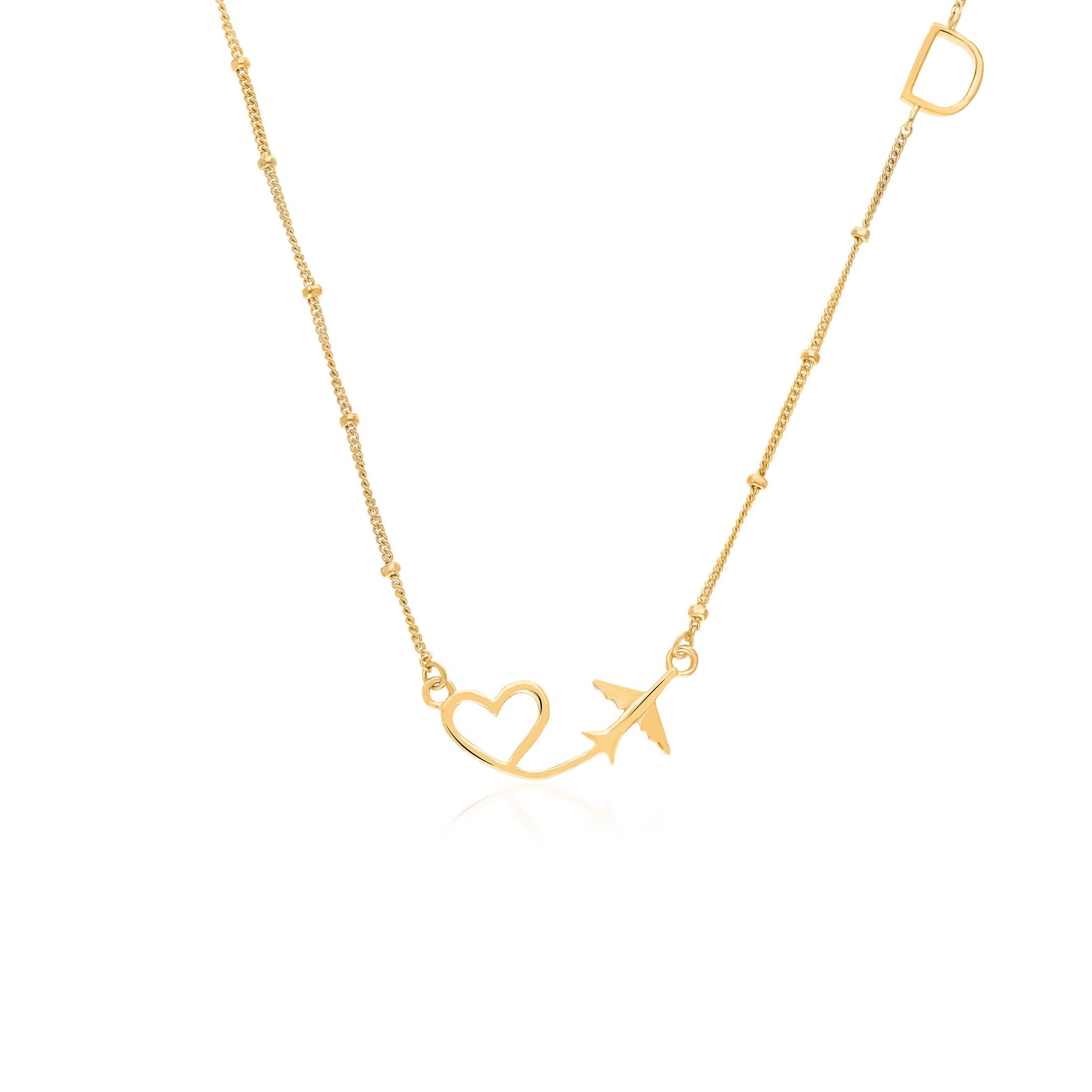 Collana Oro 18K e Argento 925 Aeroplano - Gioiello Viaggio Donna