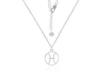 Colgante de Piscis, collar pequeño con el signo del zodiaco, joyería del horóscopo, colgante chapado en oro, regalo para mujer, collar astrológico de plata de ley.