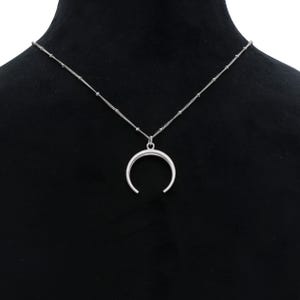 Crescent Moon Necklace in Sterling Silver, Upside Down Moon, Dainty Gold Necklace, Birthday Gift for Her, Half Moon Necklace, Christmas Gift