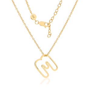 Collar con inicial personalizado, colgante dorado con inicial "M" cursiva atemporal, colgante con letra dorada, joyería con monograma para mujer