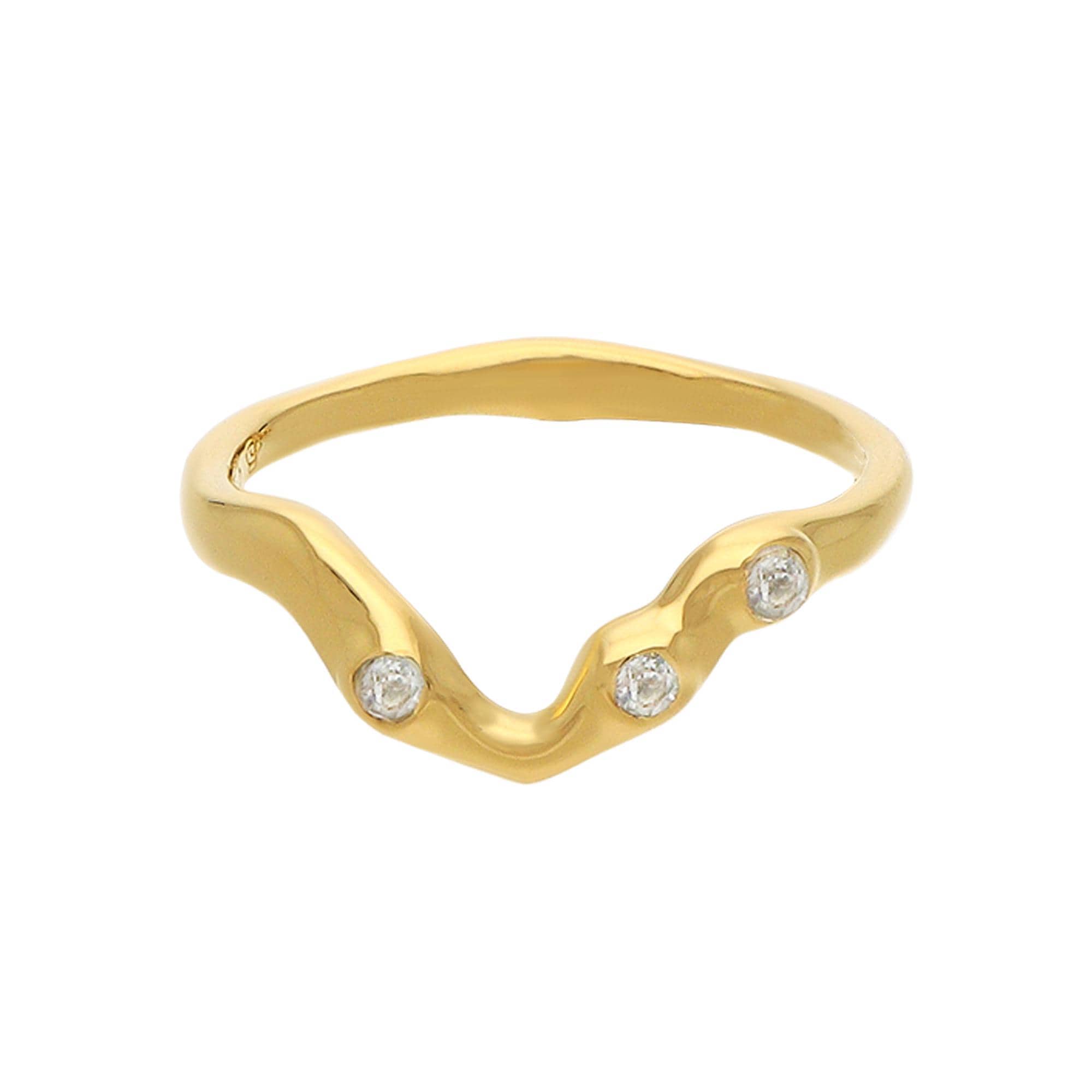 Unique Curved Wedding Band For Women 925 Silver Minimalist Dainty Ring White Topaz Ring Anniversary Gift Rose Gold Engagement Band For Her