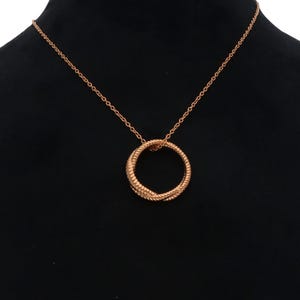 Elegant Twisted Gold Circle Pendant Necklace, Twisted Circle  Karma Necklace - 14k Gold  Karma Jewelry, Open Circle Pendant, Gift For Women