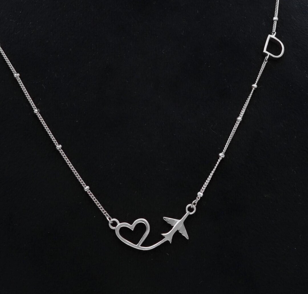 Collana a forma di piccolo aeroplano, ciondolo minimalista in argento sterling a forma di aeroplano, gioielli da viaggio, collana da viaggio, regali a forma di aeroplano - Italia