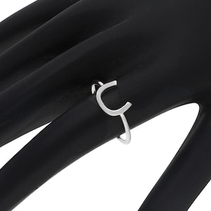 Hufeisenring, 925er Silber Hufeisen Glücksring, zierlicher Hufeisen Glücksring, einfacher minimalistischer kleiner Hufeisenring, handgefertigter Schmuck
