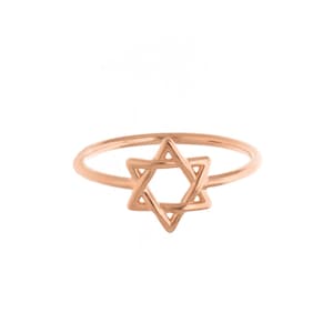 Star of David Ring, Handmade Dainty Rose Gold Ring, Star David Men Ring, Jewish Jewelry, Magen David Ring, Spirituality Gift 14k Gold Ring