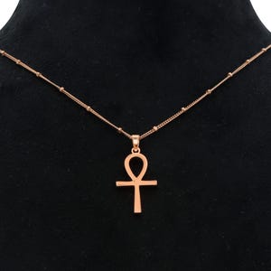14K Gold Ankh Necklace, Dainty Ankh Pendant, Protection Cross Necklace,  Egyptian Jewelry, Ancient Egyptian Necklace, African Jewelry Women