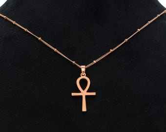 AEONSLOVE - Collar Ankh De Plata De Ley 925 Para Mujeres Y Hombres, Con Colgante De Cruz