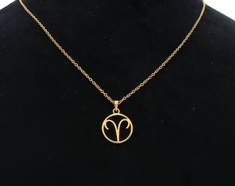 Aries Necklace, Aries Zodiac Symbol Necklace, Aries Pendant Necklace, Zodiac Jewelry, Bold Symbol of Strength and Leadership, Silver Pendant