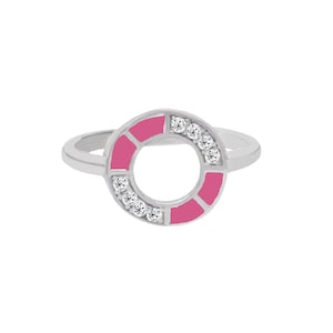 925 Sterling Silver Enamel Ring, Dainty Stacking Ring, Birthday Gift for Girls, Ring for Women