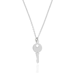 Key Necklace Sterling Silver, Tiny Key Necklace for Women, Gold Key Pendant, Small Key Charm Gold Rose Gold Silver