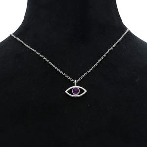 Sterling Silver Evil Eye Necklace, Gold Evil Eye Necklace, Evil Eye Charm, Minimalist Necklace, Gift for Her, Birthday Gift