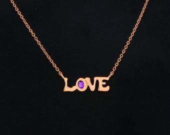 Petit Collier "Amour" En Écriture Argent Massif - Neuf Avec Étiquettes