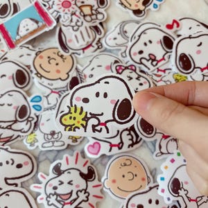 20pcs Cute Snoopy Dog Stickers - Handmade Stickers, Dyecut - Kawaii Planner Stickers, Gift for Kids, Free Shipping