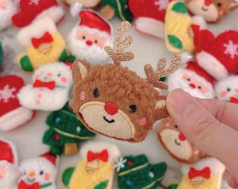 Christmas Assorted Pins - Mini Decors, Badges, Bag Pins, Backpack, Santa, Snowman, Reindeer, Stockings, 6cm
