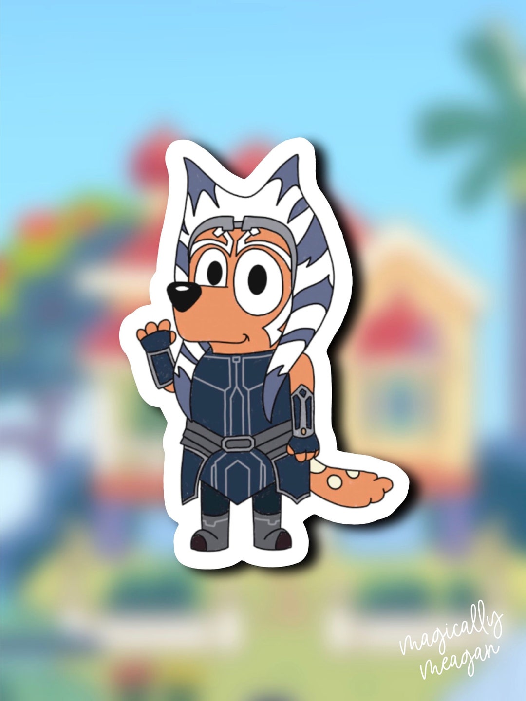 Ahsoka Tano Chili Heeler Mashup Sticker Star Wars Bluey Etsy