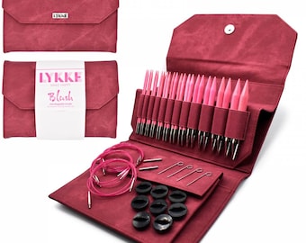 Lykke Blush Holz Nadelspitzen Set 13 cm (5"), purpurrotes Etui