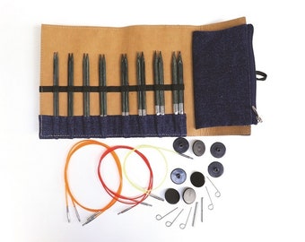 KnitPro Holz Nadelspitzen-Set Indigo, lange Nadeln, Art. 20643