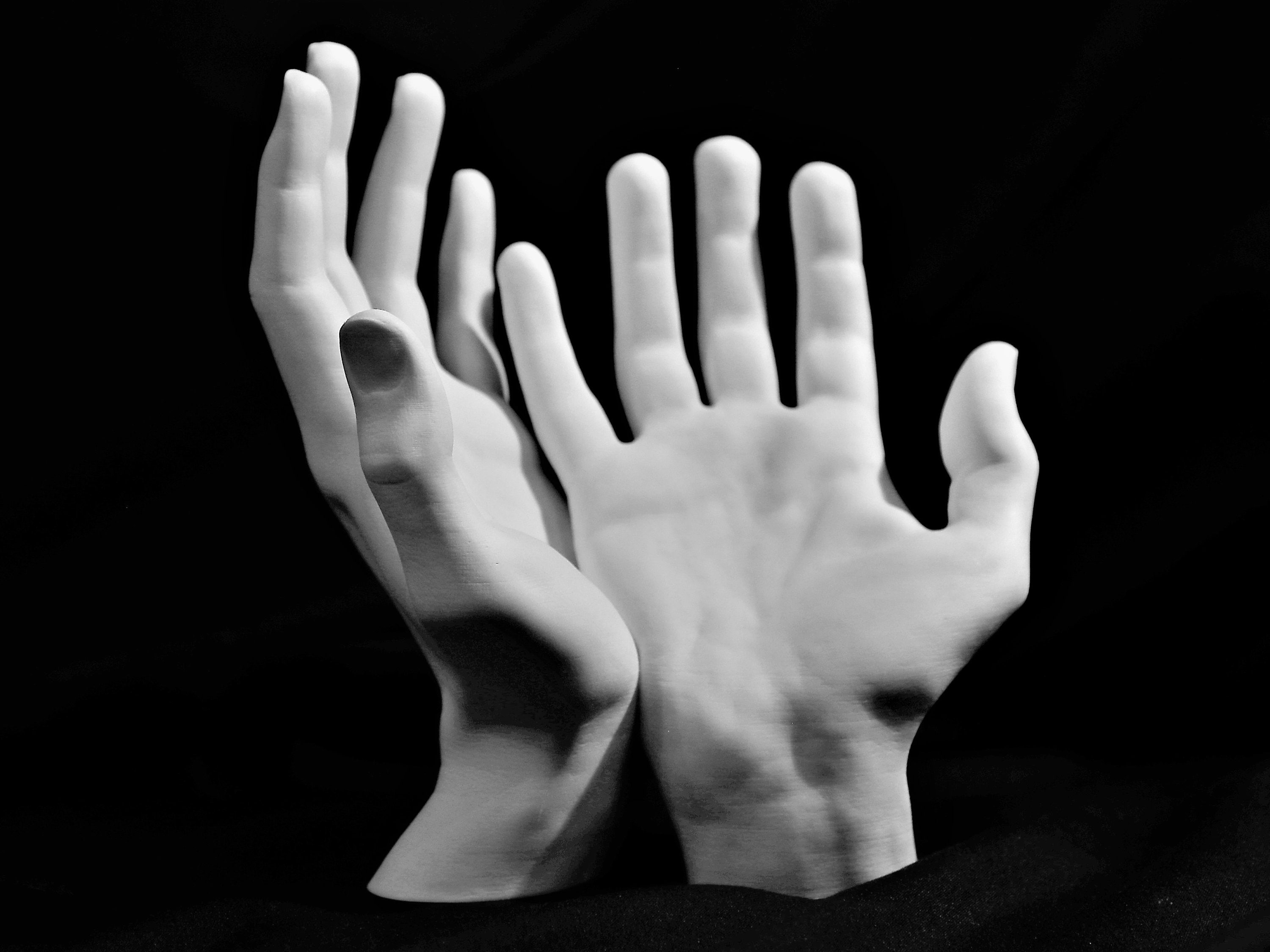 His Hands - Ultradetailed Contemporary Sculpture, Jewellery Display
