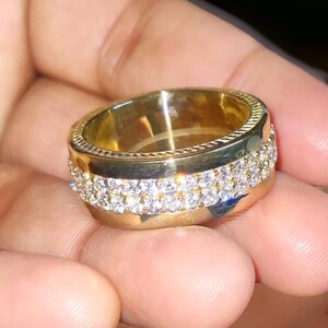 Anillo de compromiso con diamantes simulados, anillo de boda con diamantes, chapado en oro amarillo de 14 quilates, plata de ley 925, anillo de aniversario, regalo de fiesta