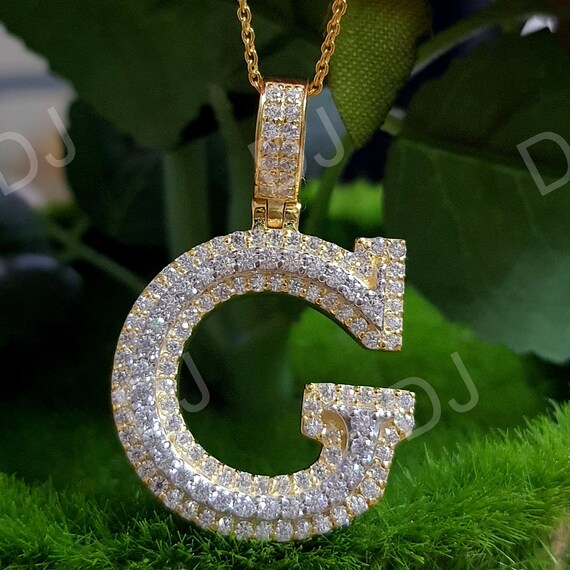 Diamond G Initial Necklace, Gold Over Sterling Silver Pendant