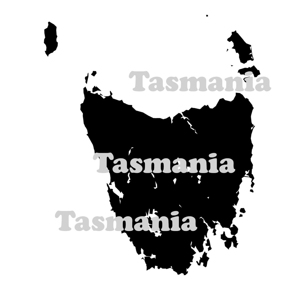 Tasmania Map Roads SVG Tasmania Shape Black Silhouette - Etsy