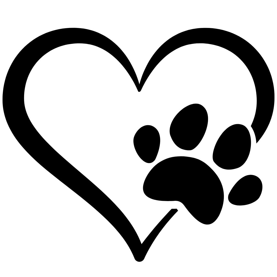 Heart With Paw Print Instant Download 2 PNG 2 JPEG 2 SVG Black And 