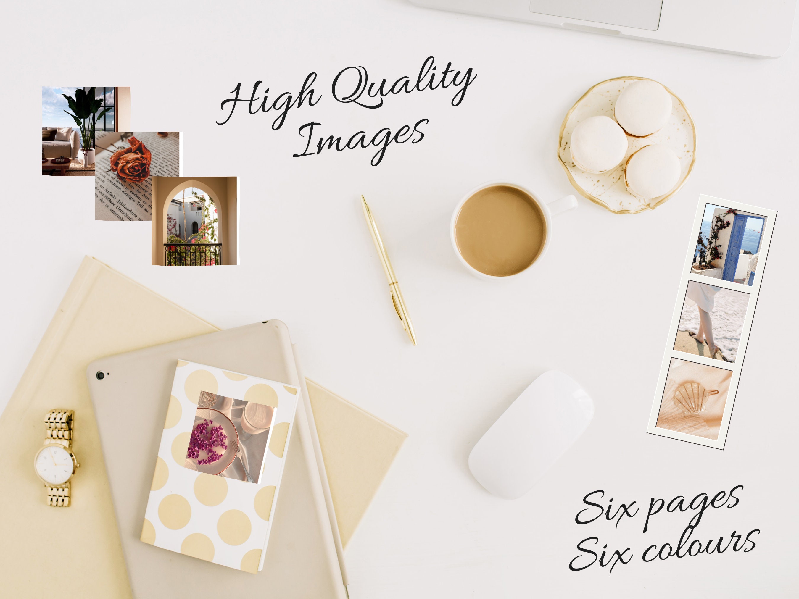 Aesthetic Rectangular Printable Stickers Set, Collage Pictures Kit ...