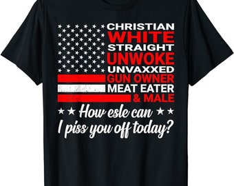 Camisa de propietario de arma Christian White Straight Unwoke Unvaxxed