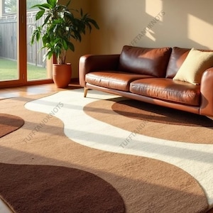 Irregular shape rug Designer Hand Tufted rug Wool Rug Area Rug Modern Area Rug Handmade Area Rug tufted Rugs for Living Room Rugs,