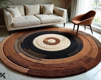 Forest Orbit Rug Designer Hand Tufted rug Wool Rug Area Rug Modern Area Rug Handmade Area Rug tufted Rugs for Living Room Rugs,