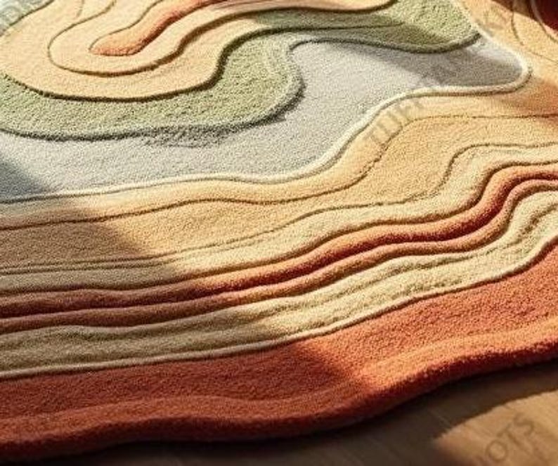 Wave Rugs With Unique Shapes, Modern Artistic Style, Soft Texture, Boho ...