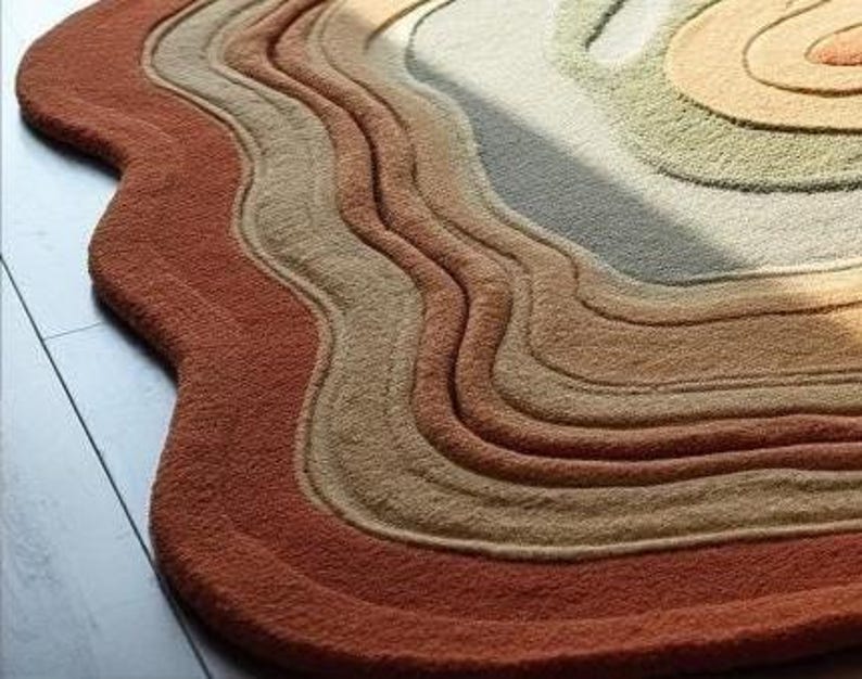 Wave Rugs With Unique Shapes, Modern Artistic Style, Soft Texture, Boho ...