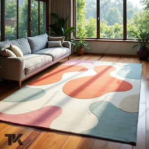 Irregular shape rug Designer Hand Tufted rug Wool Rug Area Rug Modern Area Rug Handmade Area Rug tufted Rugs for Living Room Rugs,