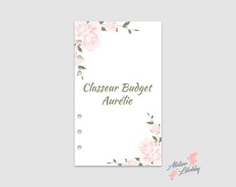 Page de garde pour classeur Budget A5 ou A6 ou A7 personnalisable (thème florale)