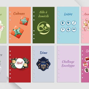 Lot de 2 à 12 Intercalaires Enveloppe Budget (Illustration) - Format A5 ou A6