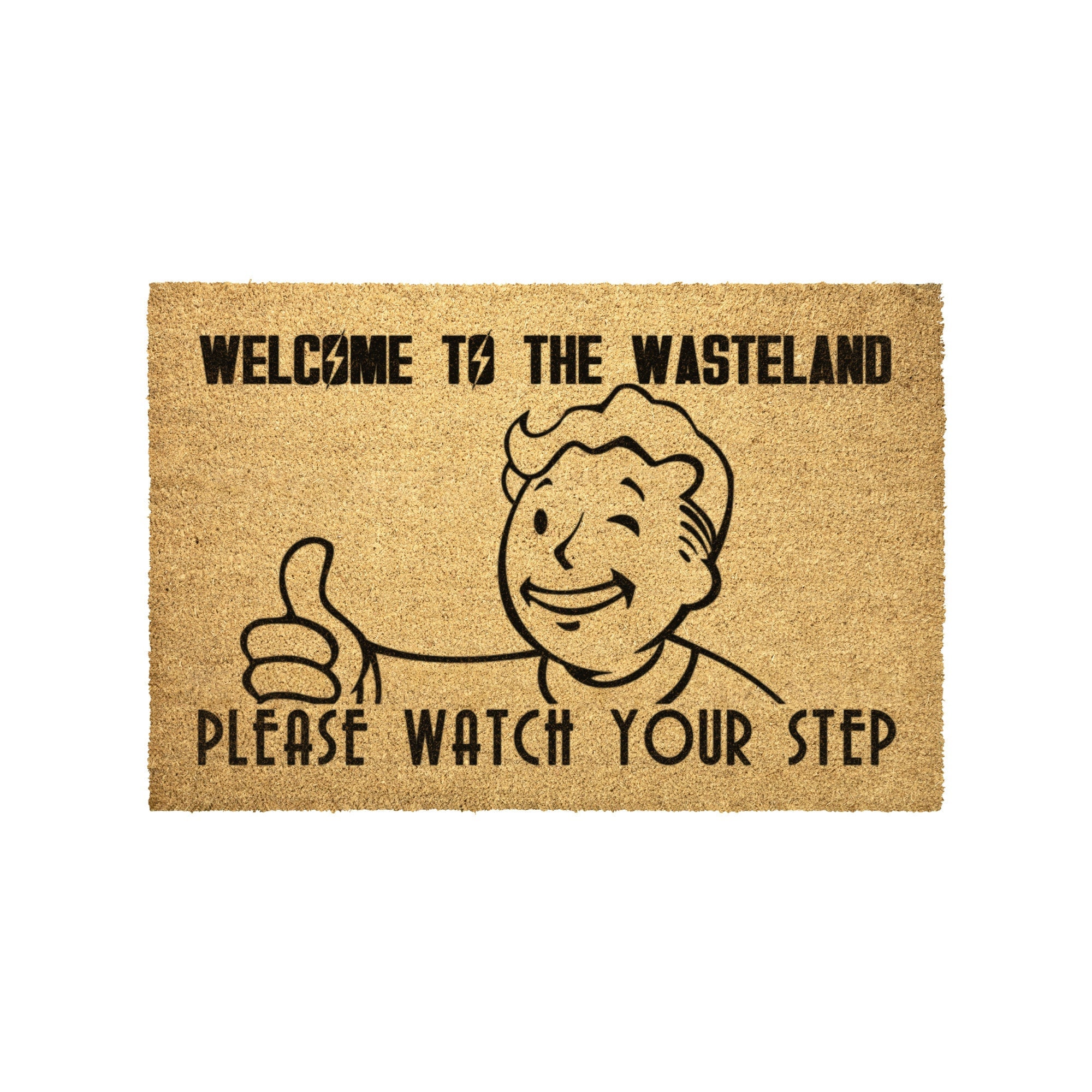 Vault Fallout Mat Fallout Vault Boy Welcome to the Wasteland Door Mat - Etsy