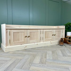 Hallway 6ft Backless Storage Bench Seat, 4 Door Wooden Hall Shoe Storage or Window Seat