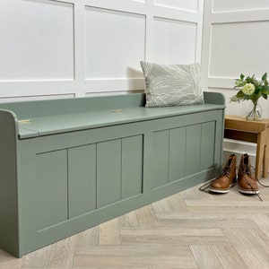 5ft V-Groove Panel Storage Bench Ideal Window Seat or Hall/Entryway Shoe Storage. Any F and B Colour, Narrow and Standard Depth Options.