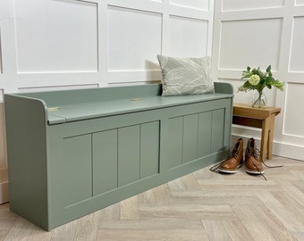 5ft V-Groove Panel Storage Bench Ideal Window Seat or Hall/Entryway Shoe Storage. Any F and B Colour, Narrow and Standard Depth Options.