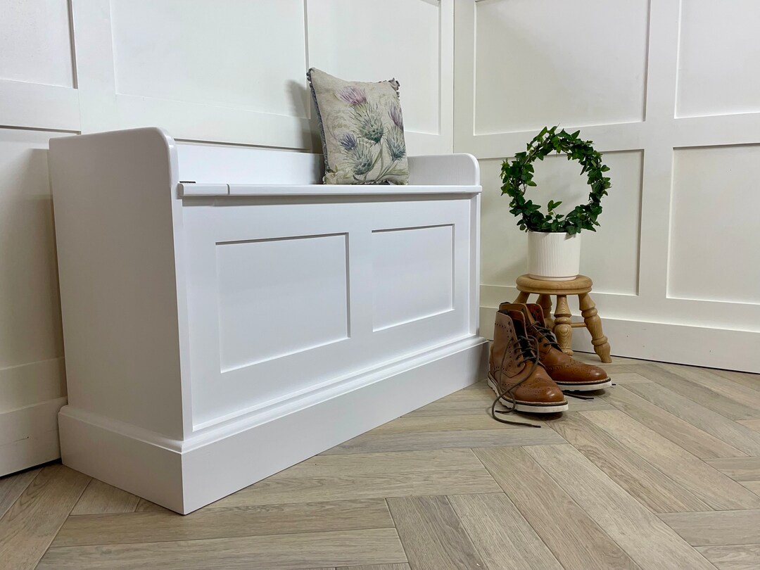 Hall Narrow Storage Seat, Shaker Style Backless Bench Any F&B Colour ...