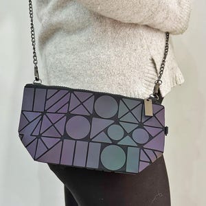 Luminous Geometric Holographic Reflective Shoulder Purse Colour Changing Bag Girls Women Purple Mood Magic Pouch Crossbody Galaxy Handbag Etsy