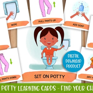 Visuele kaarten zindelijkheidstraining, zindelijkheidstrainer, toilettrainer voor peuters, kaarten zindelijkheidstraining, direct downloaden, Gepersonaliseerd