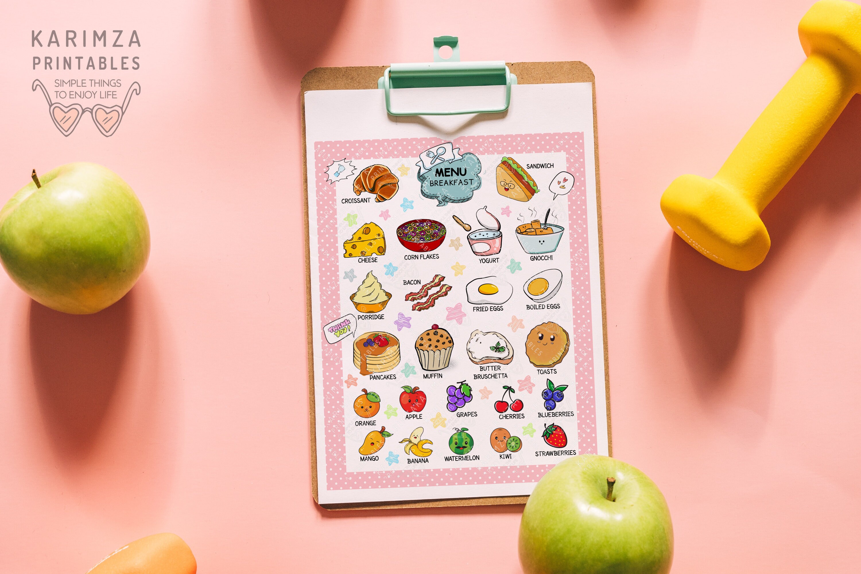 Pretend Play Restaurant Menu, Digital Download, Kids Kitchen Play Menus