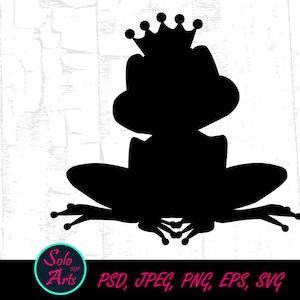 The Frog Prince - Grimm&#39;s Fairy Tales // plotter file, vector graphic, silhouette, illustration, digital, black