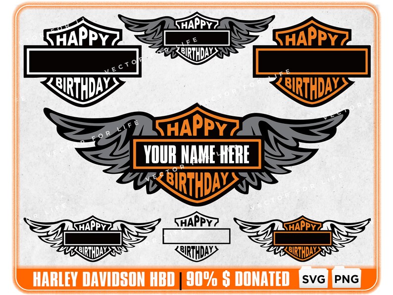 Happy Birthday Svg Bundle Personalized Custom Bikers Bar and - Etsy