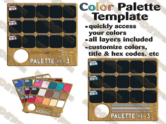 Color Palette Template for Graphic Designers Template Paint - Etsy