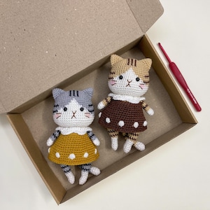 Cute Cat Crochet Amigurumi Finished Doll For Girl, Cute Handmade Crochet Cat Plush For Home Decor, Little Cat Gifts For Cat Lovers